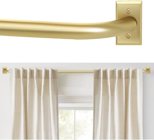 Gold Wrap Around Curtain Rod for Windows 28-48 Inches