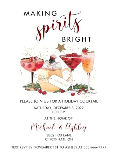 Holiday Christmas Party Invitation Making Spirits Bright
