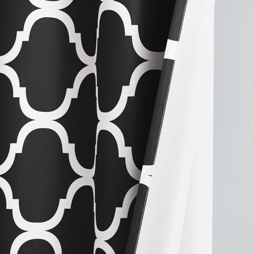 Melodieux Moroccan Print Curtain Valance 52x18 Black 1 Panel