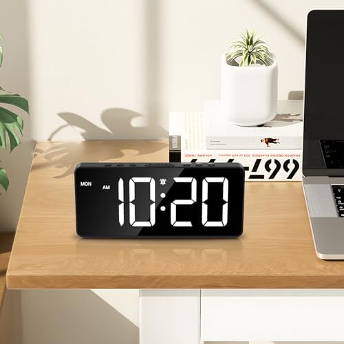 LOFICOPER 7 Inch Digital Alarm Clock with Dual Alarms