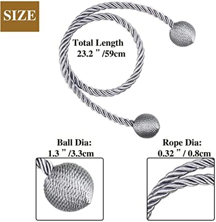 Nieffeiy Modern Grey Curtain Tiebacks Outdoor Elegant