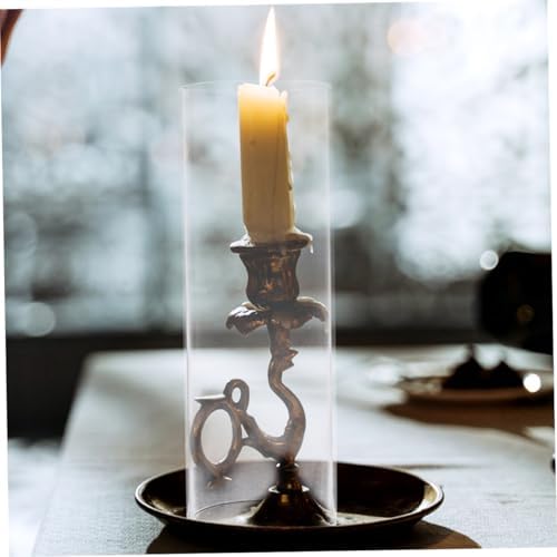 ABOOFAN Glass Candle Holder Windproof Chimney Shade for Tealight Candles