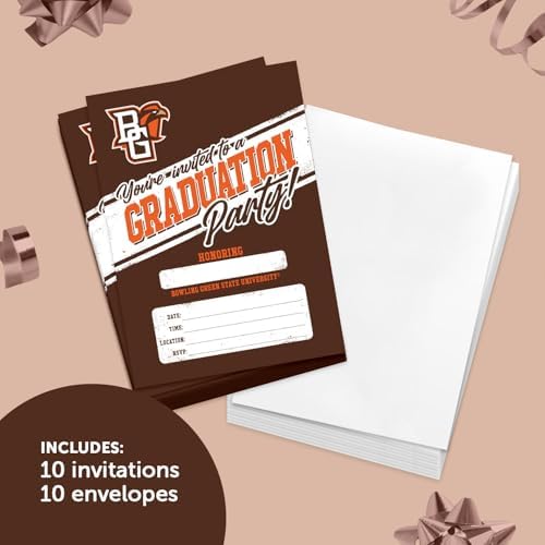 Desert Cactus BGSU Graduation Party Invitations 5x7 10 Count With Envelopes