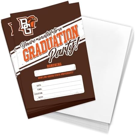 Desert Cactus BGSU Graduation Party Invitations 5x7 10 Count With Envelopes