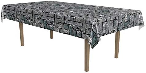 Beistle Stone Wall Tablecover 54x108 Inch