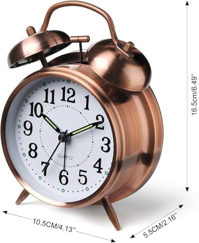Azyh Loud Alarm Clock for Heavy Sleepers Red Brown