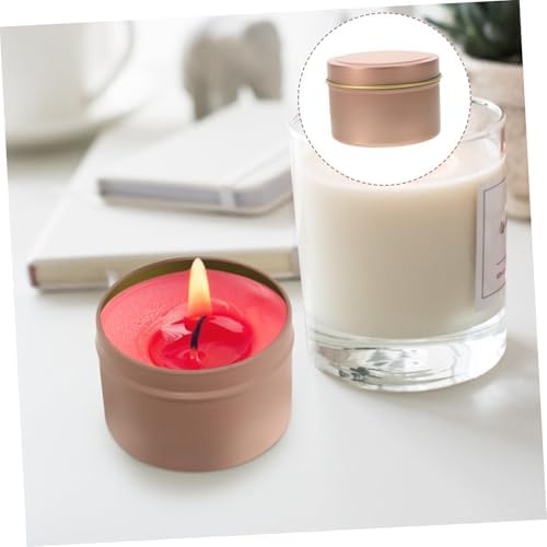 Zerodeko 12pcs Rose Gold Candle Tins with Lids for DIY Crafting