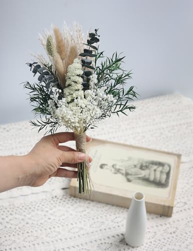 xins convey Dried Flower Bouquet with Ceramic Vase Green