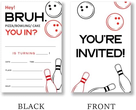 Bowling Birthday Invitation Set with Envelopes