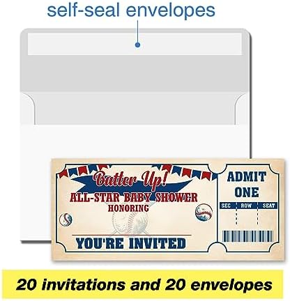 VAHATAN Bowling Baby Shower Invitations 20 Pack with Envelopes