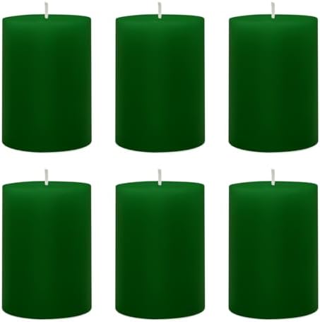 6 Pack 275x325 Inch Green Pillar Candles for St Patricks Day
