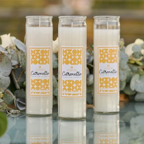 Simply Soson Citronella Candles - 3 Pack Ivory Jar 2x8 Inch