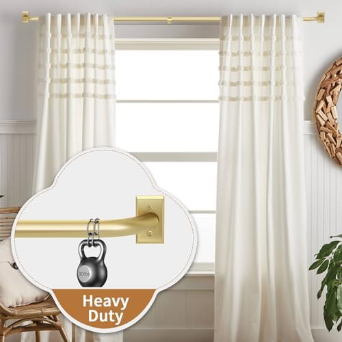 Gold Wrap Around Curtain Rod for Windows 28-48 Inches