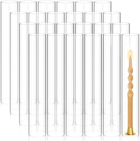 Showgeous 24 Piece Hurricane Candle Holder Set
