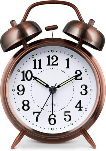 Azyh Loud Alarm Clock for Heavy Sleepers Red Brown