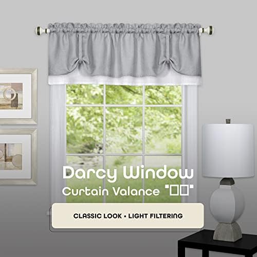 Soft Window Darcy Curtain Valance in Grey and White