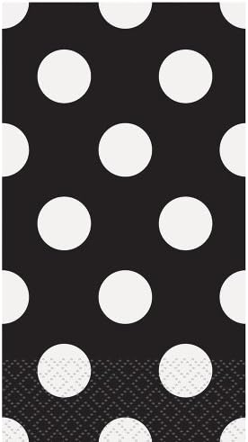 16 Black Polka Dot Napkins for Parties