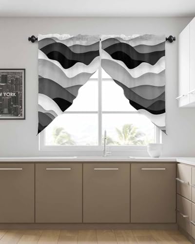 Savannan Swag Curtains Ocean Waves Gradient Rod Pocket 2 Panel