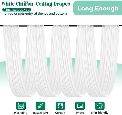 10 Panels White Ceiling Drapes Wedding Arch Decor
