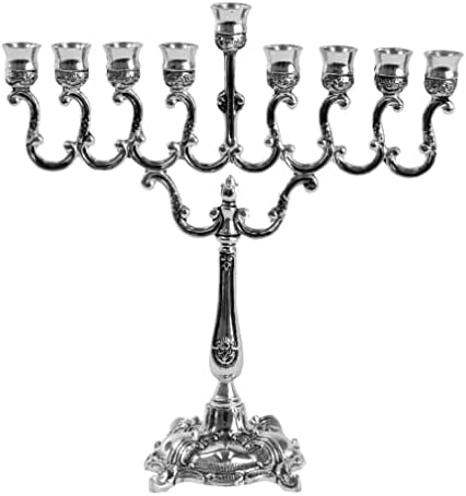 Ner Mitzvah Silver Plated Candle Menorah with Curved Branches