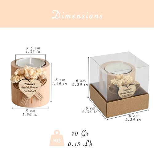 75 Pcs Personalized Wooden Candle Holders - Eco-Friendly and Charming