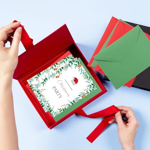 Lucleag 30 Pack Christmas Party Invitations with Envelopes