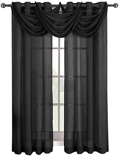 Sheetsnthings Solid Abri Grommet Valance 24x24 Black