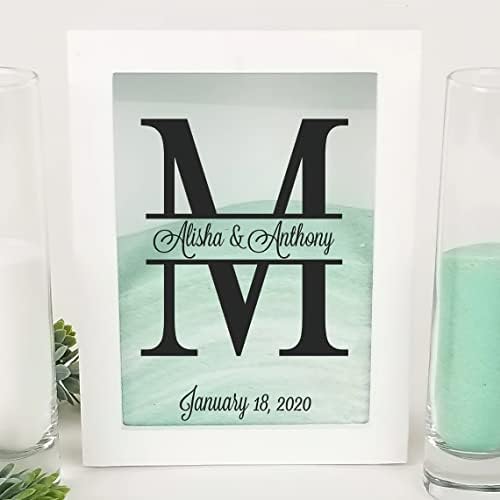 Personalized White Shadow Box Frame for Unity Sand Ceremony
