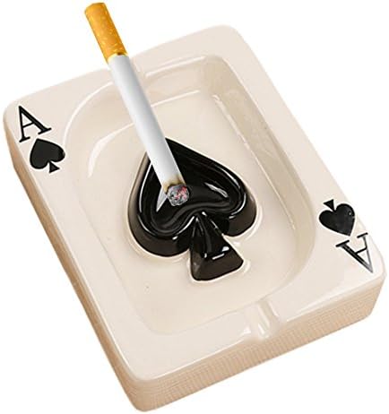LAUYOO Ceramic Ashtray Portable Modern Black