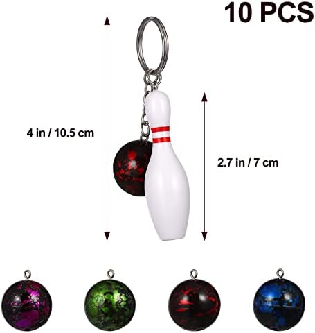 Homoyoyo 10PCS Mini Bowling Ball Keychain Set