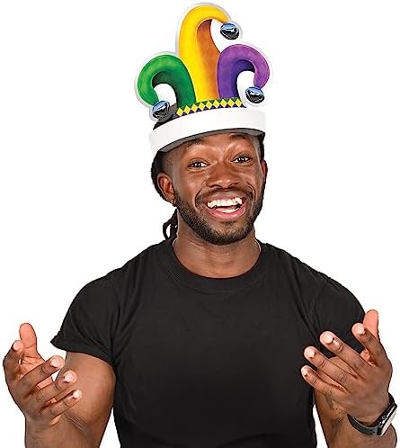 Beistle 2 Piece Jester Hat Headbands for Mardi Gras