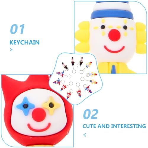Operitacx 12 Pack Clown Keychain Pendants