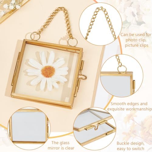 OLYCRAFT 2pcs Wall Hanging Photo Frames with Chain