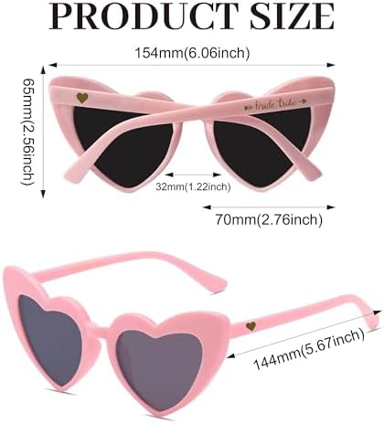 LADYHOME 10 Pairs Heart Shaped Bachelorette Sunglasses
