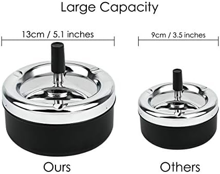 Round Push Down Ashtray with Spinning Tray