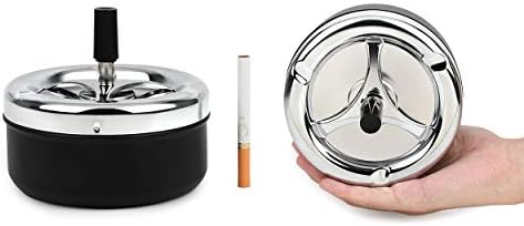 Round Push Down Ashtray with Spinning Tray