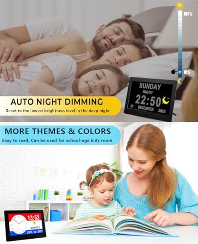 7 Inch Day Clock with 19 Alarms and 20 Custom Reminders