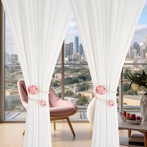 SUQ I OME 2-Piece Handmade Artificial Flower Curtain Holdbacks