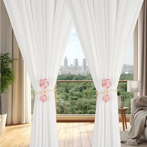 SUQ I OME 2-Piece Handmade Artificial Flower Curtain Holdbacks