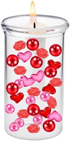 Valentines Day Vase Filler - Floating Candles Acrylic Heart Decorations