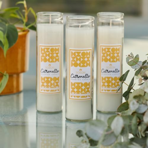 Simply Soson Citronella Candles - 3 Pack Ivory Jar 2x8 Inch