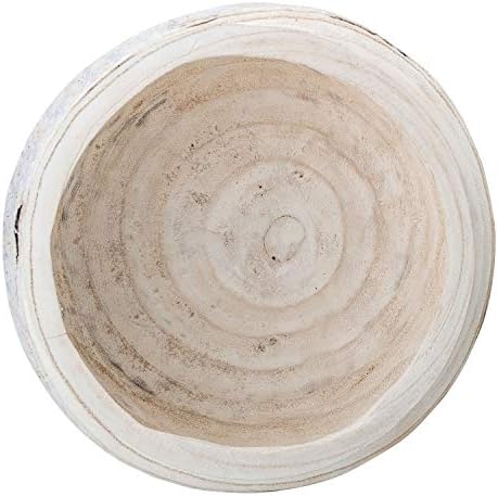 Bloomingville Hand-Carved Paulownia Wood Bowl 105 in Diameter