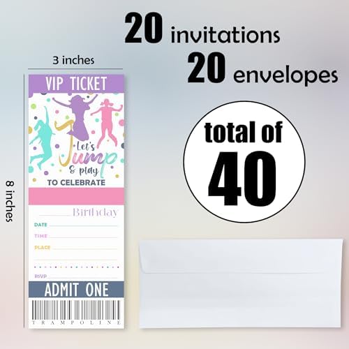 Lets Jump Play Birthday Invitations 20 Pcs