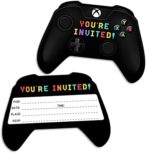 Simimi Art 30 Video Game Birthday Invitations with Envelopes