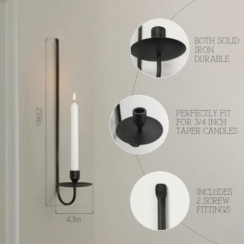 248 Inch Iron Wall Candle Sconce Set of 2