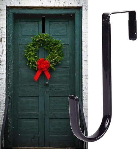 Jowxsx Black Wreath Hanger - Strong Fall Christmas Halloween Door Hook