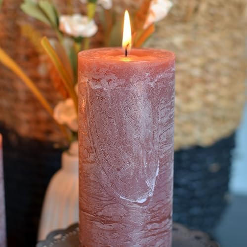 3 Piece Pillar Candle Set Taupe 68 Hours Burn
