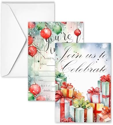 4x6 Inch Holiday Invitation Cards with Envelope 30 Pcs