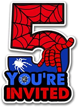 Superhero 5th Birthday Invitations with Envelopes 20 Count