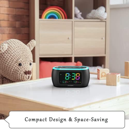 HOUSBAY 3 in 1 Alarm Clock for Bedrooms - Clock Radio Night Light